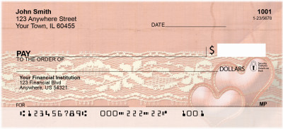 Antique Lace And Hearts Personal Checks | QBR-01