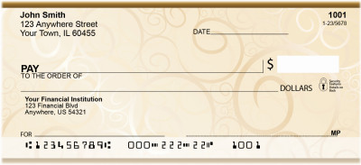 Golden Swirls Personal Checks | QBR-61