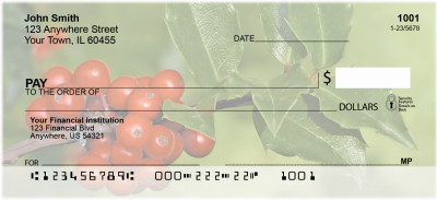 Holly With Greenery Personal Checks | XMS-03