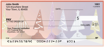Peace And Joy Christmas Trees Personal Checks | XMS-50