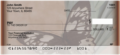 Terracotta Butterfly Personal Checks | ZANK-08
