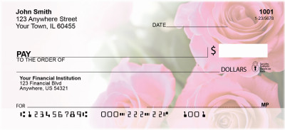 Pink Roses Personal Checks | ZFLO-40