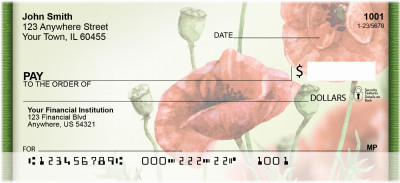 Watercolor Poppy Personal Checks | ZNAT-32