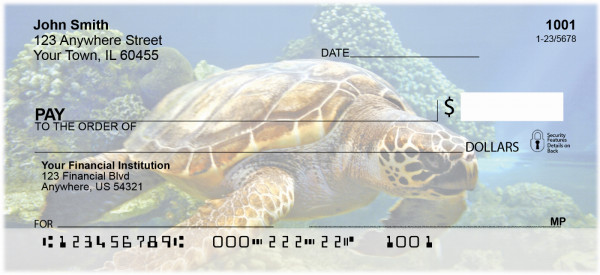 Swimming Sea Turtles Personal Checks
