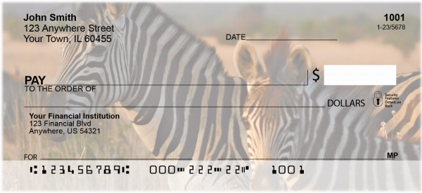 Zebras At Sunset Personal Checks | ANJ-95