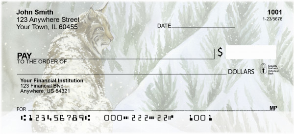 Big Cat In Winter Personal Checks | ANK-67