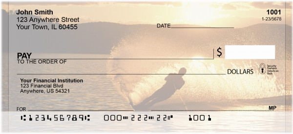 Waterskiing At Sunset Personal Checks