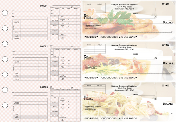 Italian Cuisine Multipurpose Invoice Payroll Designer Business Checks