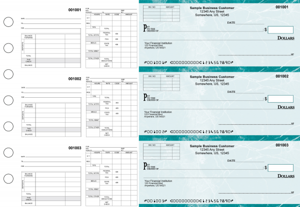 Teal Marble Multipurpose Invoice Payroll Business Checks