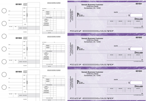 Purple Marble Itemized Disbursement Payroll Business Checks