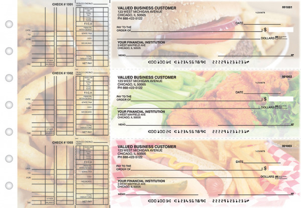American Cuisine Multi Purpose Designer Business Checks 