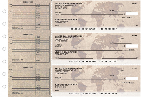 World Map Accounts Payable Designer Business Checks