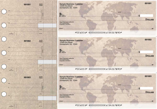 World Map Standard Disbursement Designer Business Checks