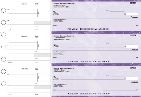 Purple Marble Standard Disbursement Business Checks