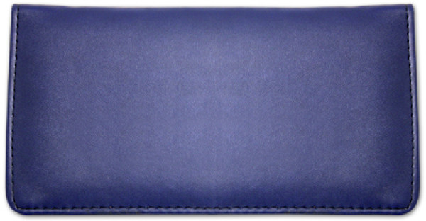 Royal Blue Smooth Leather Checkbook Cover