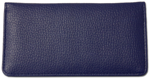 Royal Blue Textured Leather Checkbook Cover
