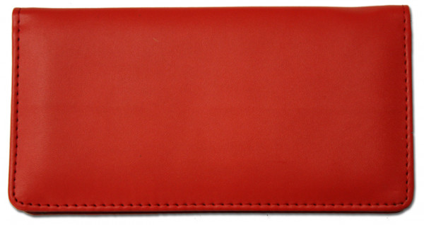 Red Smooth Leather Checkbook Cover