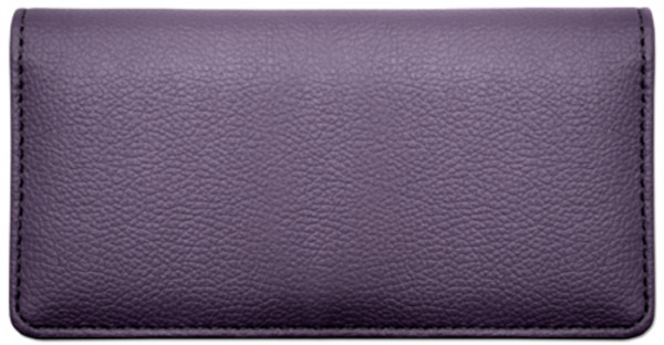 Dark Purple Textured Leather Checkbook Cover