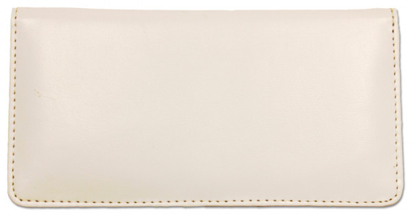 White Smooth Leather Checkbook Cover