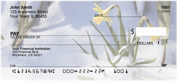 Daffodils First To Bloom Personal Checks | FLO-13
