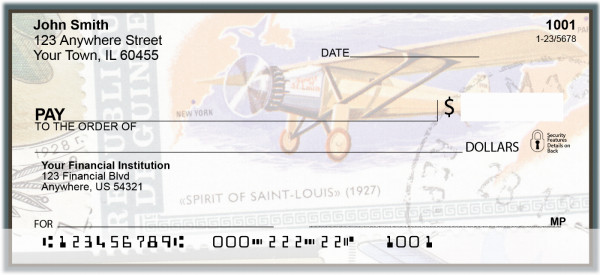 Vintage Airplane Stamps Personal Checks