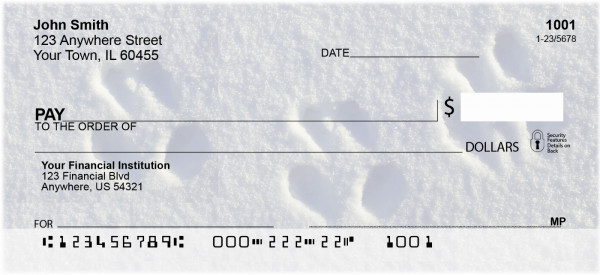 Snowy Animal Tracks Personal Checks