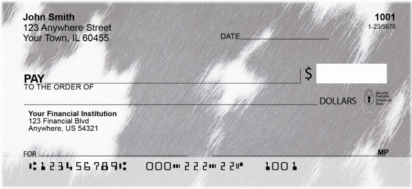 Cow Prints in Black and White Personal Checks