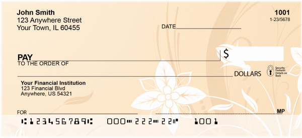 Filigree Flowers Personal Checks