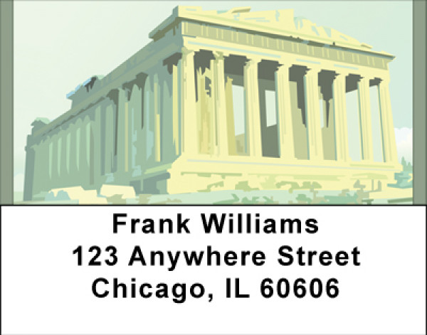 Pantheon Ruins On The Acropolis Address Labels | LBBBD-22