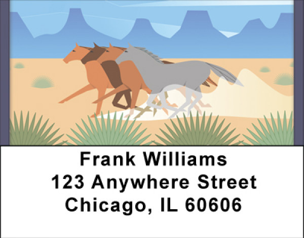 Horses On The High Plains Address Labels