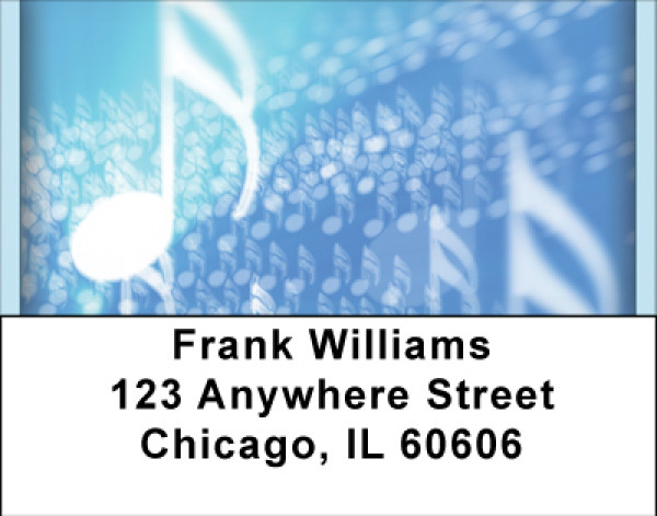Music Note Blues Address Labels | LBBBF-93