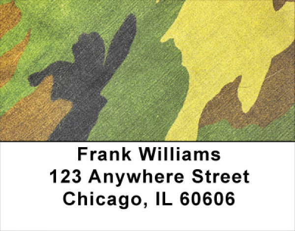 Camouflage - Bright Green Camo Address Labels