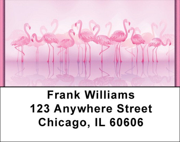 Pink Flamingo Address Labels