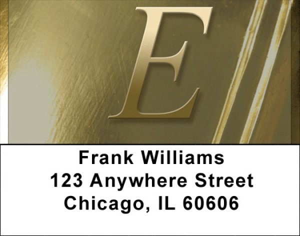 Solid Gold Monograms - E Address Labels