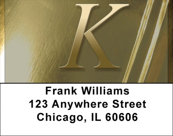 Solid Gold Monograms - K Address Labels