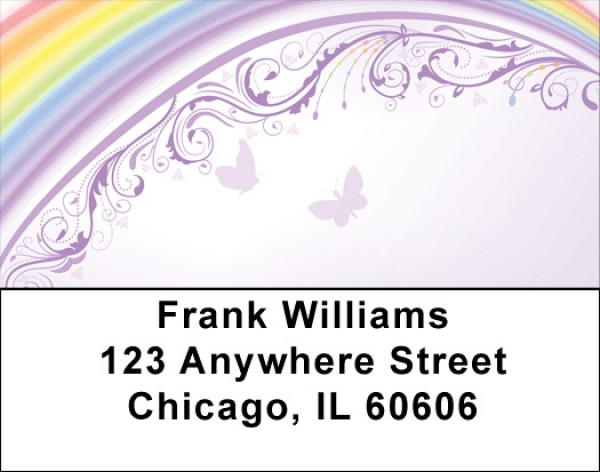 Butterflies And Filigree Rainbows Address Labels