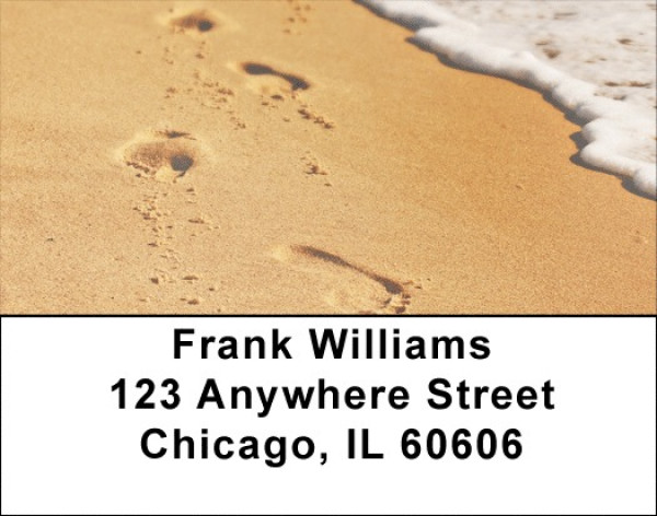 Footprints On The Beach Address Labels