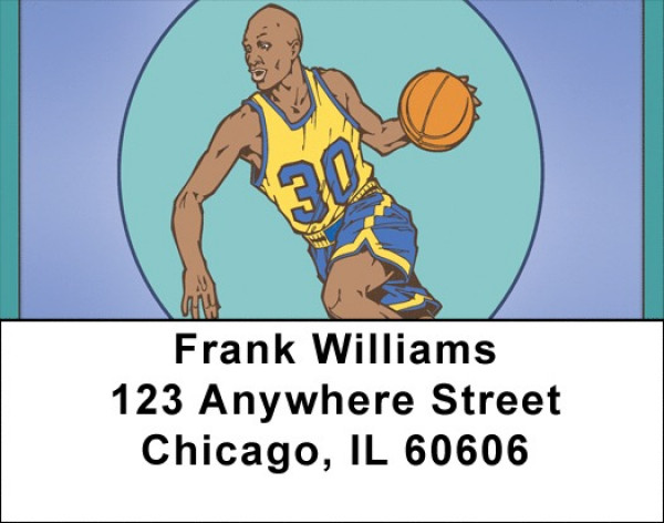 Basketball Action Address Labels