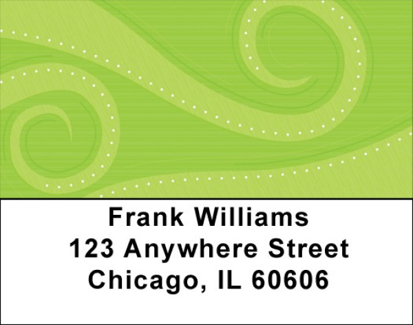 Contemporary Green Swirls Address Labels