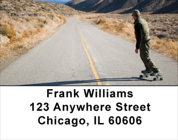 Highway On Skateboard Address Labels