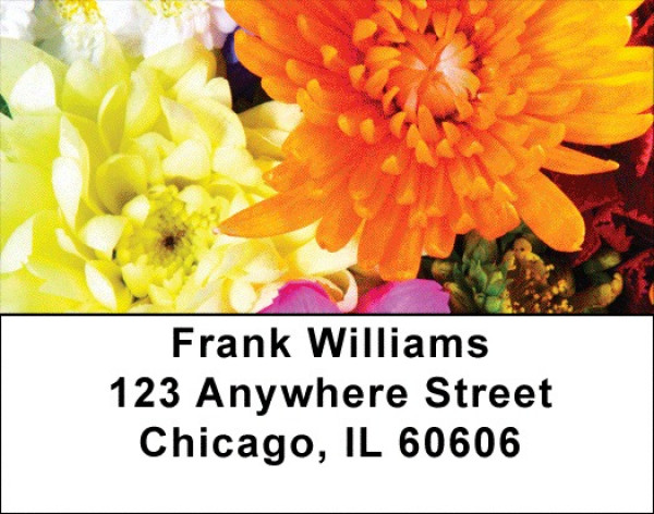 Colorful Floral Bouquets Address Labels | LBZFLO-09