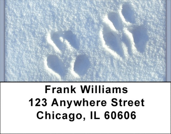 Animal Prints in the Snow Address Labels | LBZGEO-30