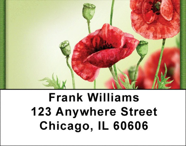 Watercolor Poppy Address Labels