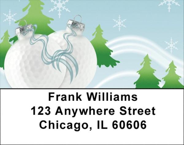 Golf Christmas Ornaments Address Labels
