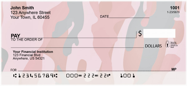 Camouflage - Pinks And Corals Personal Checks