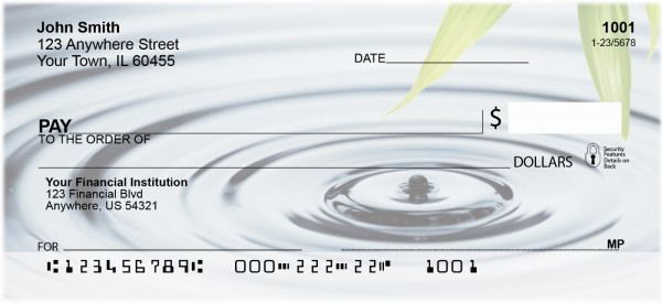 Bamboo &amp; Water Droplet Personal Checks