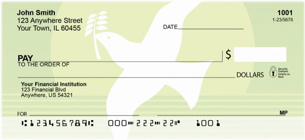Doves With Olive Branch Personal Checks