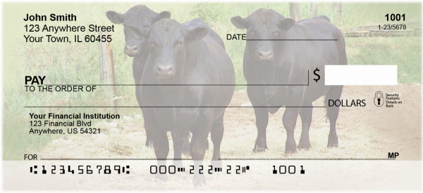 Black Angus Cattle Personal Checks | QBB-08