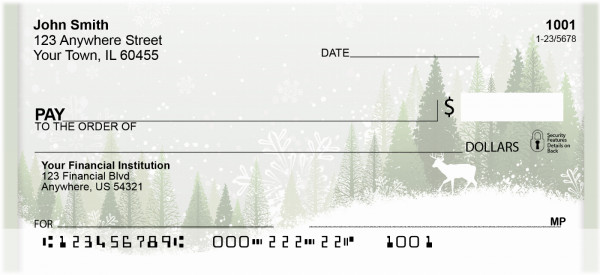 Deer Winter Holiday Personal Checks