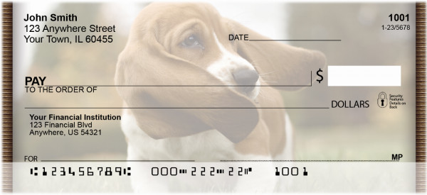 Basset Hound Puppy Personal Checks | QBB-24